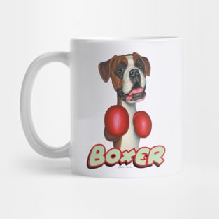 Cute Boxer Dog  wearing Boxing Gloves Mug